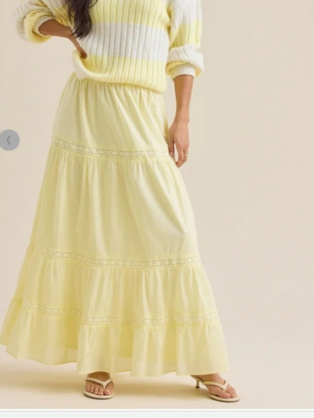 NWT Altar'd State Light Yellow Skirt Lightweight Flowy Lined Skirt Retails$74 XL